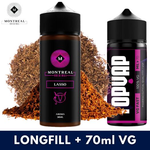 LASSO Montreal Original Aroma 30ml (Longfill) + 70ml VG Fast LASSO Montreal Original Aroma 30ml (Longfill) + 70ml VG Fast