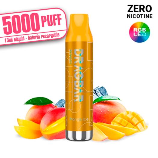 LED - Dragbar MANGO ICE 13ml - 5000 PUFF - Zovoo by VooPoo - Descartável SEM NICOTINA