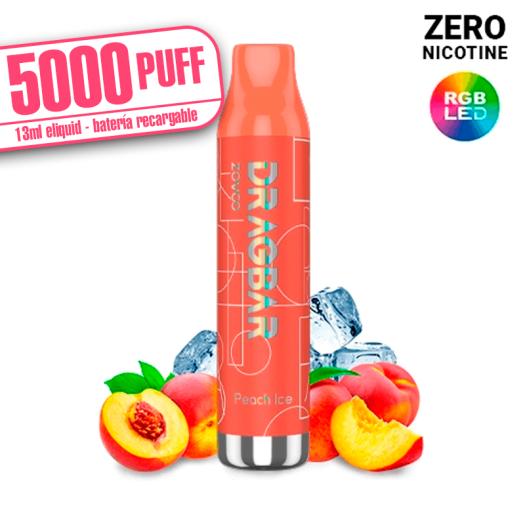 LED - Dragbar PEACH ICE 13ml - 5000 PUFF - Zovoo by VooPoo - Descartável SEM NICOTINA