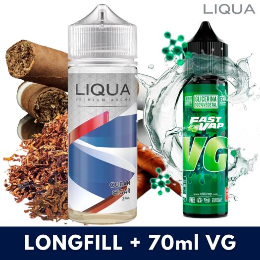 Liqua Cuban Cigar Aroma 24ml (Longfill) + VG FAST 70ML Liqua Cuban Cigar Aroma 24ml (Longfill) + VG FAST 70ML