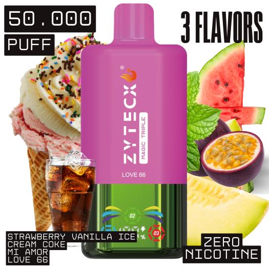 Love 66 | MAGIC TRIPLE Descartável | 50.000 Puff Sem Nicotina |