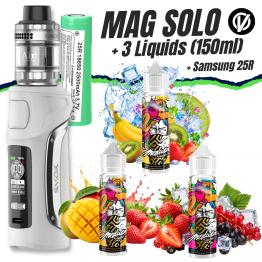 MAG SOLO Kit (Matte White) + 3 Líquidos (150ml) + Pilha Samsung 25R