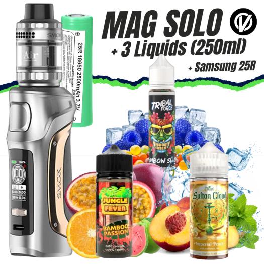 MAG SOLO Kit (Nano Chrome) + 3 Líquidos (250ml)