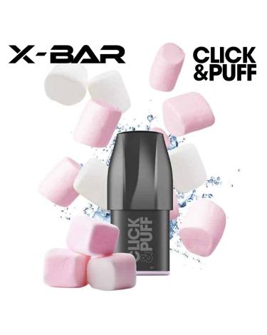 MARSHMALLOW Cartucho Click & Puff X-Bar 2ml 20mg 600 Puff (1 unidade)