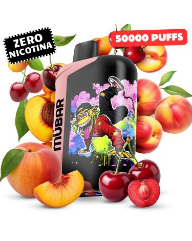 Mübar Eden Beast 50K Cherry Peach Vape Descartável 0mg