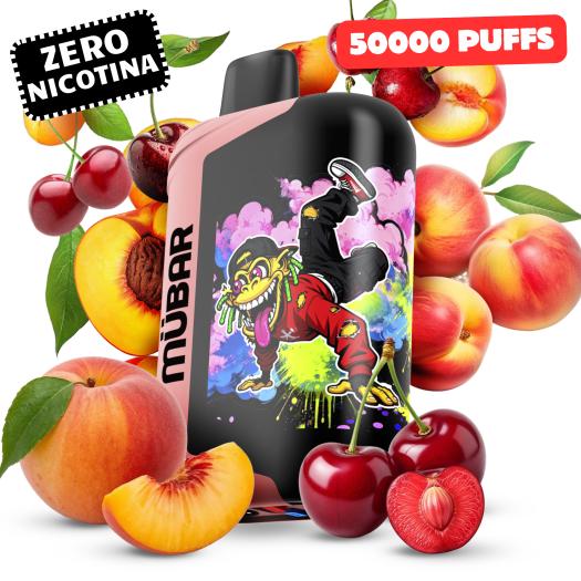 Mübar Eden Beast 50K Cherry Peach Vape Descartável 0mg