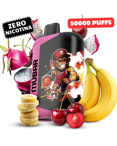 Mübar Eden Beast 50K Dragon Fruit Banana Cherry Vape Descartável 0mg