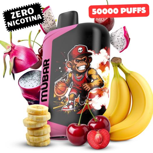 Mübar Eden Beast 50K Dragon Fruit Banana Cherry Vape Descartável 0mg