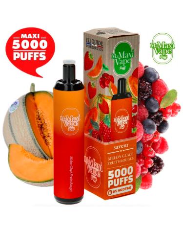 MELON ICE RED FRUITS Ma Maxi vape 5000 puffs SEM NICOTINA