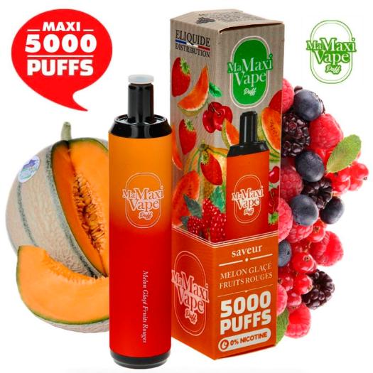 MELON ICE FRUTAS VERMELHAS Ma Maxi vape 5000 puffs SEM NICOTINA