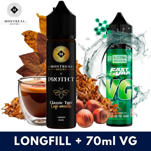 Aroma Protect Classic Turc Café Noisette 16ml/60 (Longfill) Montreal + VG Fast 70ML