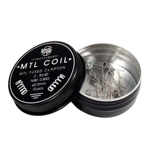Mtl Coil Mtl Fused Clapton C10 – 2-30/40 – Ni80 0.80Ω 2.5mm (10pcs) – Yachtvape