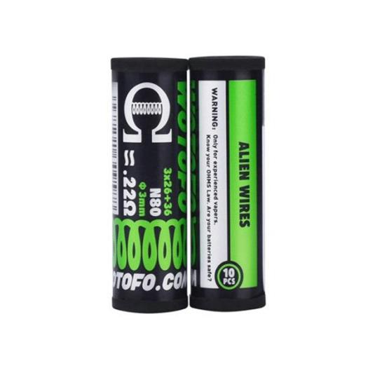 Ni80 Alien Prebuilt Coil 3*26+36G / 0.22Ω (10uds) - Wotofo