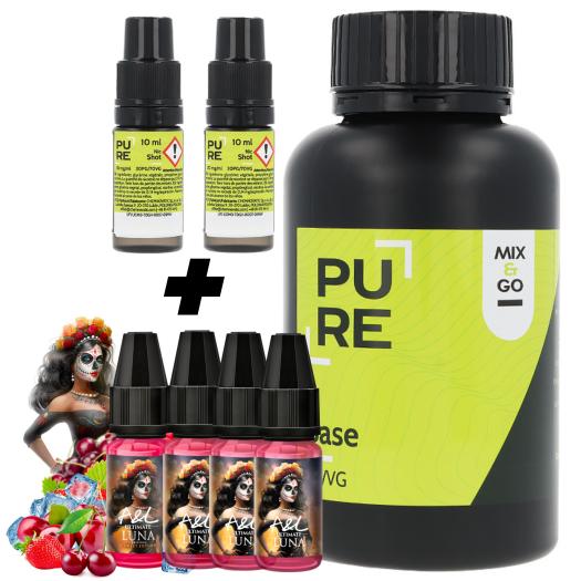 Pack 200ml Base 50/50 Mix&Go Pure + 4 uds Aromas Luna 10ml