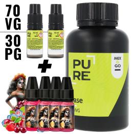 Pack 200ml Base 70/30 Mix&Go Pure + 4 uds Aromas Luna 10ml