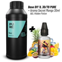 Pack Base DIY 1L 30PG/70VG PURE + Aroma Secret Mango 30ml
