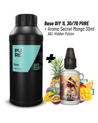 Pack Base DIY 1L 30PG/70VG PURE + Aroma Secret Mango 30ml