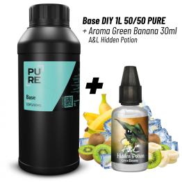 Pack Base DIY 1L 50PG/50VG PURE + Aroma Green Banana 30ml