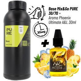 Pack Base DIY 1L Mix&Go 30PG/70VG PURE + Aroma Phoenix 30ml