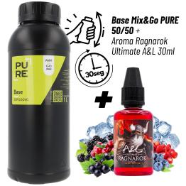 Pack Base DIY 1L Mix&Go 50PG/50VG PURE + Aroma Ragnarok 30ml