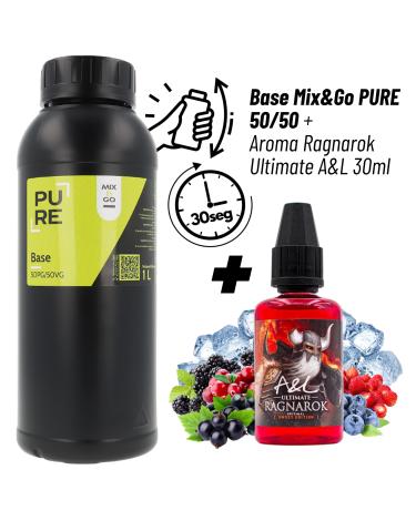 Pack Base DIY 1L Mix&Go 50PG/50VG PURE + Aroma Ragnarok 30ml