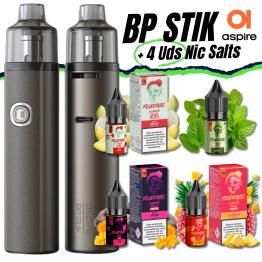 Pack Iniciante BP STIK Aspire (GUN METAL) + 4 sais de nicotina 10ml