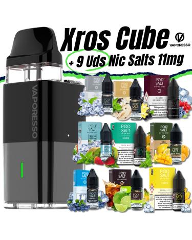 Pack de Iniciante Xros Cube Vaporesso + 9 uds Sais 10ml 11mg