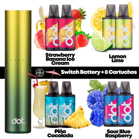 DotMod Switch Battery Pack + 8 Cartuchos | 8x2ml 20mg | 4800 Puffs | Forest Green DotMod Switch Battery Pack + 8 Cartuchos | 8x2ml 20mg | 4800 Puffs | Forest Green
