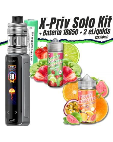 Pack Kit X-Priv Solo (Silver Lines) + 2 Líquidos (200ml)