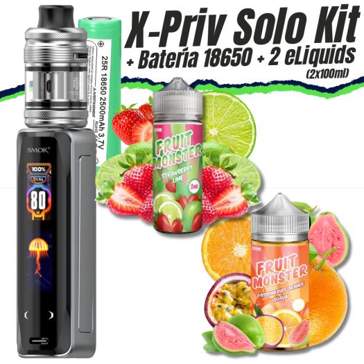 Pack Kit X-Priv Solo (Silver Lines) + 2 Líquidos (200ml)