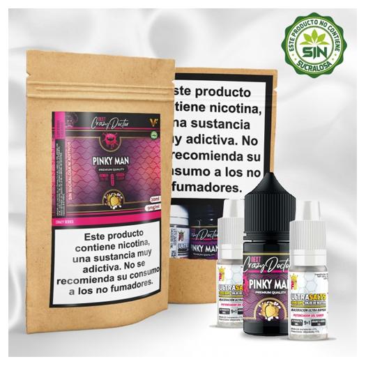 PACK SALES AROMA A BATIDO DE FRESAS (PINKY MAN) -22 ml - Líquido con SALES DE NICOTINA - Sales Rápidas Ultrasalts - Vap Fip