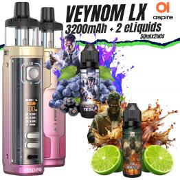 Pack Veynom LX 3200mAh (Gold Pink Fade) Aspire + 2 eLiquids (50ml x 2)