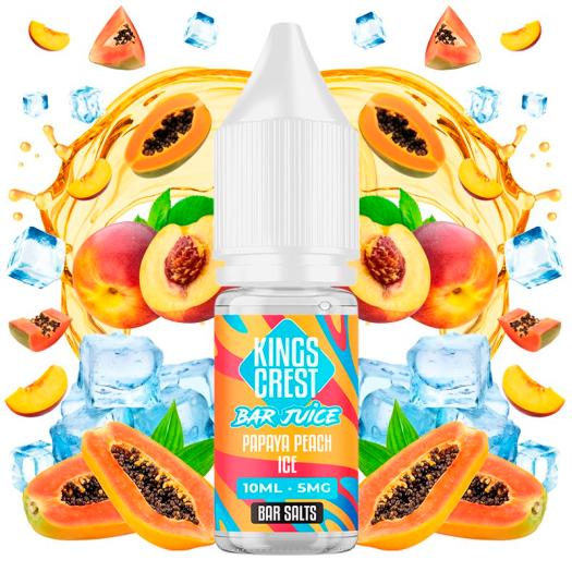 Papaya Peach Ice 10ml - Kings Crest Bar Juice Nic Salts
