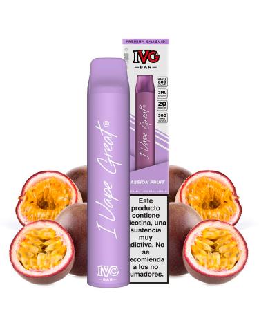 Passion Fruit 600puffs - IVG Bar Plus 20mg - POD Descartável