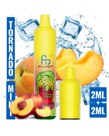Peach Ice Mini Tornado 1200 (com 2 cápsulas de 2 ml e 20 mg)