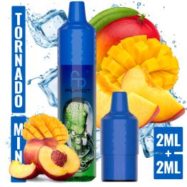 Peach Mango Mini Tornado 1200 (com 2 cápsulas de 2 ml e 20 mg)