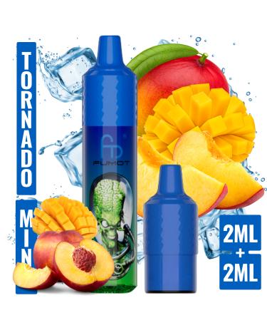 Peach Mango Mini Tornado 1200 (com 2 cápsulas de 2 ml e 20 mg)