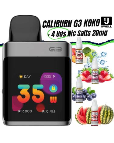 Pod CALIBURN G3 PRO KOKO UWell + 4 uds Nic Salts 10ml 20mg