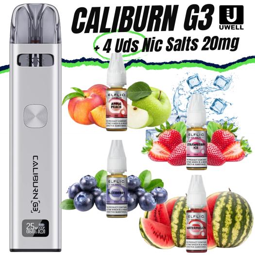 Pod CALIBURN G3 UWell + 4 uds Nic Salts 10ml 20mg