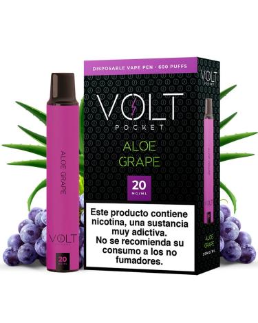 Pod Descartável Aloe Grape 600puffs 20mg - Volt Pocket