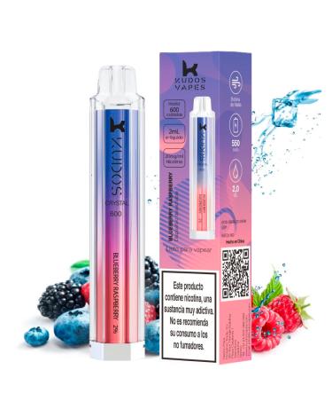 Pod Descartável Blueberry Raspberry 600puffs - Kudos Vapes Crystal