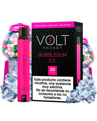 Pod Descartável Bubblegum Ice 600puffs 20mg - Volt Pocket