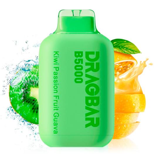 Pod descartável Dragbar B5000 Kiwi Passion Fruit Guava 5000puffs - Zovoo