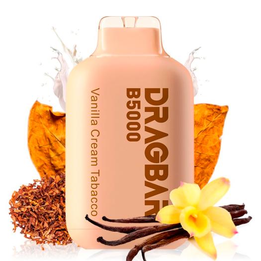 Pod descartável Dragbar B5000 Vanilla Cream Tabacco 5000puffs - Zovoo