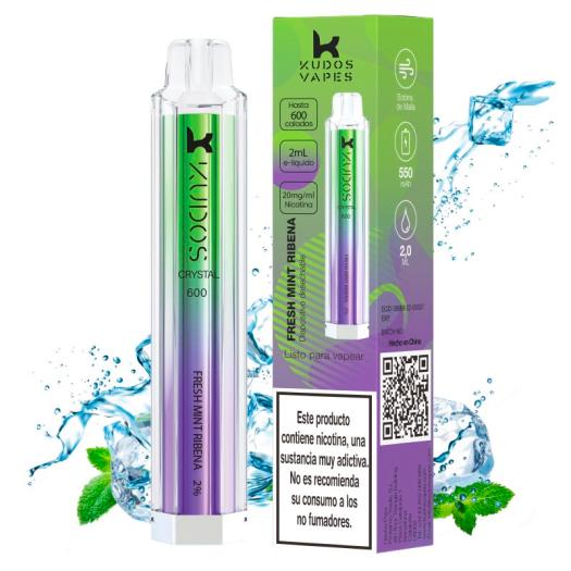 Pod Descartável Fresh Mint Ribena 600puffs - Kudos Vapes Crystal