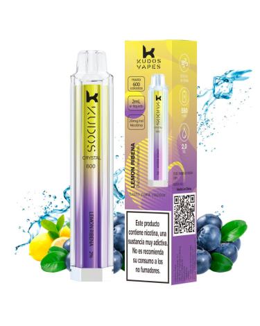 Pod Descartável Lemon Ribena 600puffs - Kudos Vapes Crystal