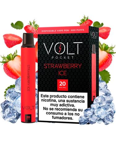 Pod Descartável Strawberry Ice 600puffs 20mg - Volt Pocket