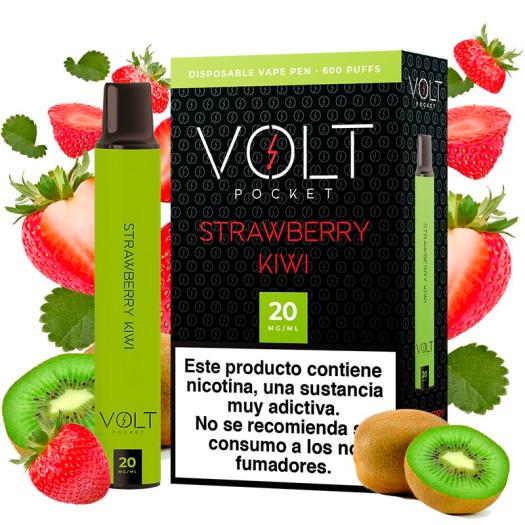 Pod Descartável Strawberry Kiwi 600puffs 20mg - Volt Pocket