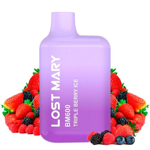 Pod Descartável Triple Berry Ice 600puffs - Lost Mary BM600 20mg Descartável