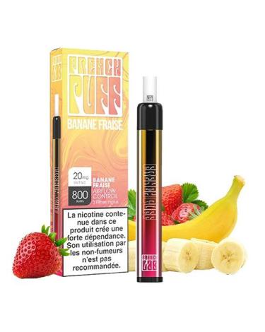 Caneta Pod Vape Descartável Morango e Banana 800 puffs - 550 mAh 20mg - French Puff